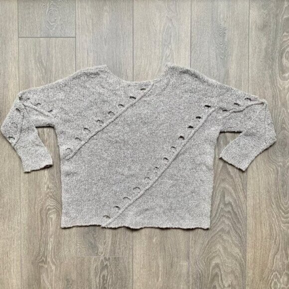 Anthropologie One Grey Day Grace Sweater Merino Alpaca Wool Knit Coastal Brown S - Picture 15 of 16